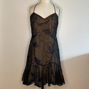 HALSTON HERITAGE Chiffon A-line Mini Dress - Black